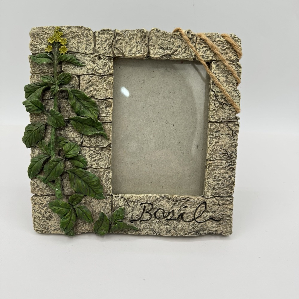 Vintage Basil 3D Picture Frame 4x6 Textured Resin Botanical CBK Ltd 1999‎